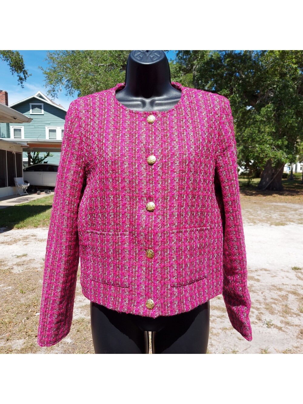 J.Crew classic cropped tweed jacket, size 8